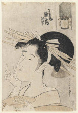 Копия картины "midori of the hinataka, from the hour of the rat" художника "утамаро китагава"