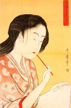 Картина "portrait of a woman" художника "утамаро китагава"