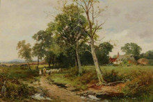 Репродукция картины "a worcestershire lane scene" художника "бейтс дэвид"
