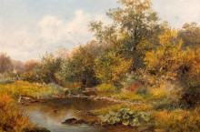 Репродукция картины "brook at old storridge, worcestershire" художника "бейтс дэвид"