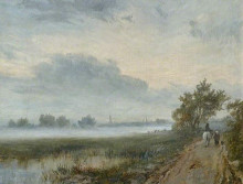 Репродукция картины "early morning on the severn" художника "бейтс дэвид"