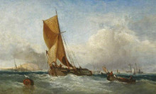 Копия картины "a swim-headed barge" художника "уэбб джеймс"