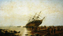 Копия картины "ship aground" художника "уэбб джеймс"