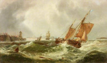 Репродукция картины "boats leaving harbour" художника "уэбб джеймс"
