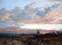 Репродукция картины "a sunset" художника "уэбб джеймс"