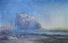 Копия картины "the old castle overlooking the bay of naples, italy" художника "уэбб джеймс"