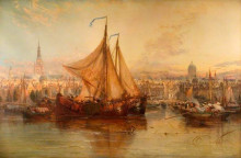 Копия картины "the harbour, amsterdam" художника "уэбб джеймс"
