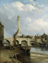 Картина "old kew bridge, london" художника "уэбб джеймс"