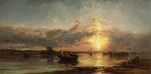 Картина "seascape, sunset" художника "уэбб джеймс"
