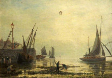 Картина "a seascape with yachts from a harbour" художника "уэбб джеймс"