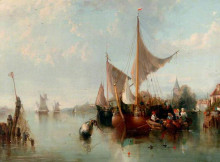 Картина "fishing boats in bruges, belgium" художника "уэбб джеймс"