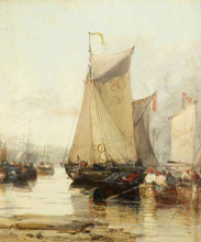 Копия картины "fishing boats" художника "уэбб джеймс"