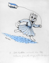 Репродукция картины "k. little kathleen, out with her kite, it broke from the string, and flew out of sight" художника "уэйн луис"