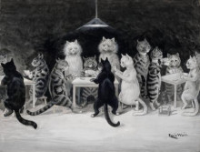 Картина "cats&#39; bridge club" художника "уэйн луис"