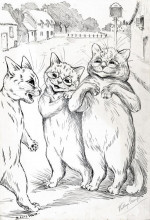 Репродукция картины "the confidence trick baffled sharp cat" художника "уэйн луис"
