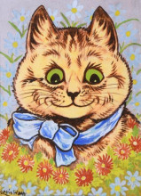 Репродукция картины "happy flower cat" художника "уэйн луис"