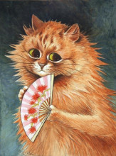 Репродукция картины "study of a ginger cat" художника "уэйн луис"