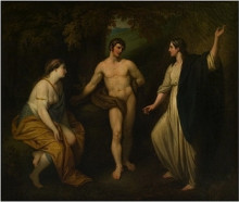 Копия картины "choice of hercules between virtue and pleasure" художника "уэст бенджамин"