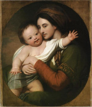 Репродукция картины "mrs. benjamin west and her son raphael" художника "уэст бенджамин"