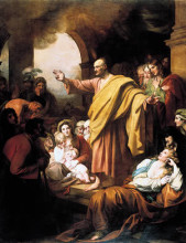 Репродукция картины "st. peter preaching at pentecost" художника "уэст бенджамин"