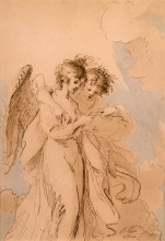 Картина "two angels singing" художника "уэст бенджамин"
