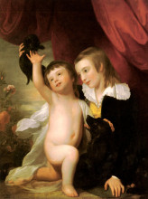 Репродукция картины "portrait of raphael west and benjamin west jr." художника "уэст бенджамин"