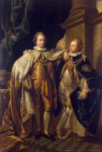 Репродукция картины "portrait of george, prince of wales, and prince frederick, later duke of york" художника "уэст бенджамин"