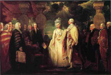 Репродукция картины "his majesty george iii resuming power" художника "уэст бенджамин"
