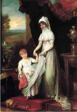 Копия картины "mrs. thomas keyes and her daughter" художника "уэст бенджамин"