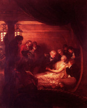 Репродукция картины "the death of nelson" художника "уэст бенджамин"