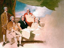 Копия картины "american commissioners of the preliminary peace agreement with great britain" художника "уэст бенджамин"