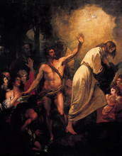 Копия картины "christ coming up out of the jordan" художника "уэст бенджамин"
