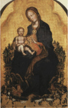 Репродукция картины "madonna with angels" художника "фабриано джентиле да"