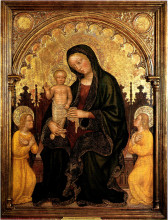 Репродукция картины "madonna with child and two angels gentile da fabriano" художника "фабриано джентиле да"