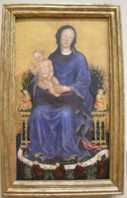 Репродукция картины "enthroned madonna with angels" художника "фабриано джентиле да"