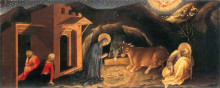 Картина "adoration of the magi altarpiece, left hand predella panel depicting the nativity" художника "фабриано джентиле да"
