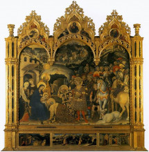 Репродукция картины "adoration of the magi, from the strozzi chapel in santa trinita, florence" художника "фабриано джентиле да"