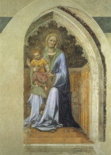 Копия картины "madonna and child with angels madonna and child with angels gentile da fabriano fresco orvieto, cathedral" художника "фабриано джентиле да"