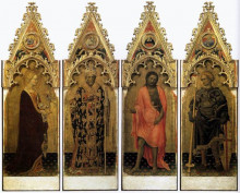 Картина "two saints from the quaratesi polyptych: st. mary magdalen and st. nicholas" художника "фабриано джентиле да"