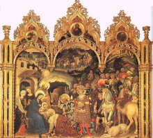 Копия картины "adoration of the magi (altarpiece)" художника "фабриано джентиле да"