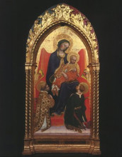 Копия картины "gentile da fabriano madonna and child, with sts. lawrence" художника "фабриано джентиле да"