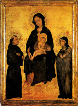 Репродукция картины "madonna in gloria between saint francis and santa chiara gentile da fabriano" художника "фабриано джентиле да"