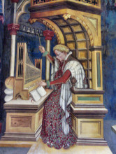 Репродукция картины "music, playing the organ" художника "фабриано джентиле да"