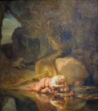 Репродукция картины "гера, скрывающаяся во время битвы богов и титанов" художника "фабрициус карел"