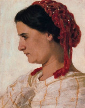 Копия картины "portrait of angela b&#246;cklin in red fishnet" художника "бёклин арнольд"