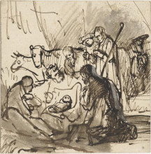 Копия картины "the adoration of the shepherds" художника "фабрициус карел"
