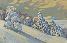 Копия картины "winter landscape from bystra" художника "фалат юлиан"