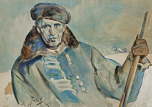 Картина "self-portrait in winter coat" художника "фалат юлиан"
