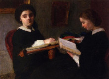 Копия картины "the two sisters" художника "фантен-латур анри"