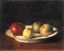 Копия картины "a plate of apples" художника "фантен-латур анри"
